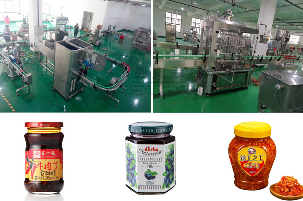 星火全自動(dòng)醬料灌裝機設備樣品展示