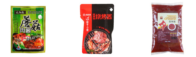 全自動(dòng)醬料灌裝機械設備樣品展示